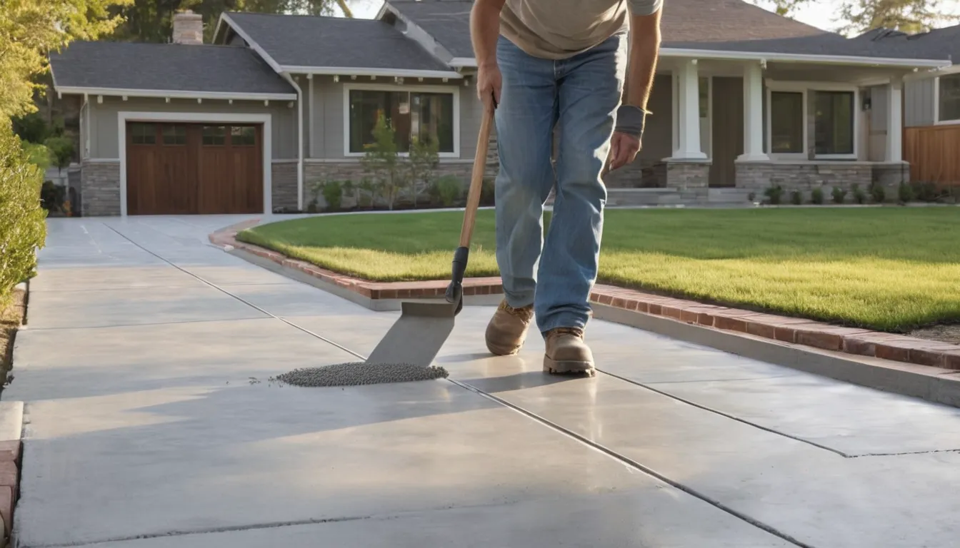 New concrete driveway beside a family home in Chicago after a fresh pour